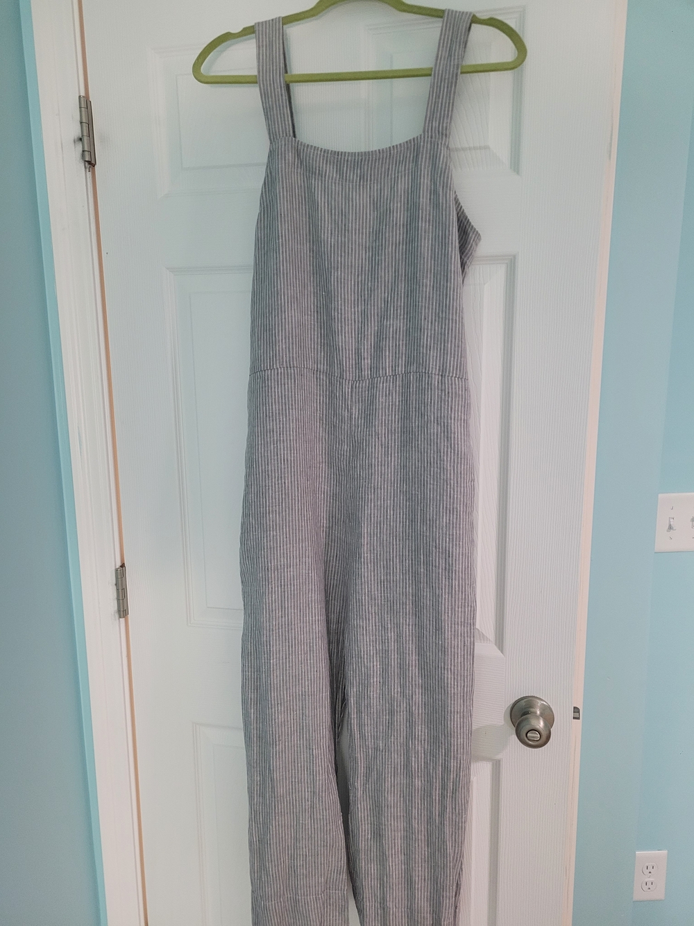 Everlane Gray Pinstripe Wide-Leg Jumpsuit